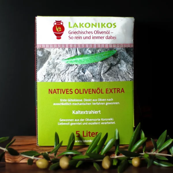 Olivenöl 5 Liter Bag-in-Box. Lakonikos Olivenöl aus Griechenland.