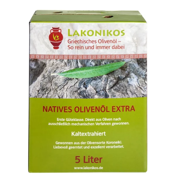 Olivenöl 5 Liter Bag-in-Box, Lakonikos Olivenöl nativ extra in der praktischen Box.