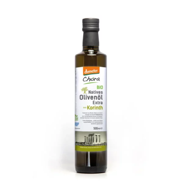 DEMETER Olivenöl - Bio-Olivenöl nativ extra aus Korinth - 500 ml Flasche